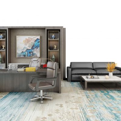 现代老板台书柜