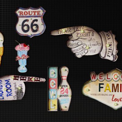 现代咖啡厅餐厅酒吧夜店霓虹灯管彩灯