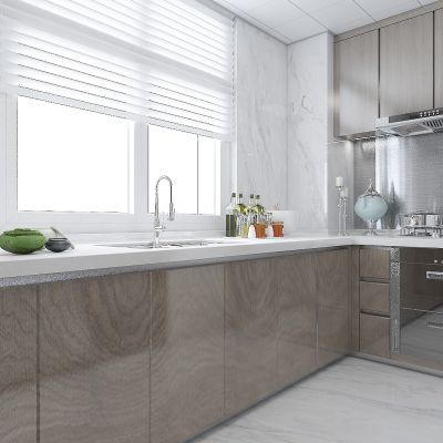 现代厨房，厨具，L形橱柜