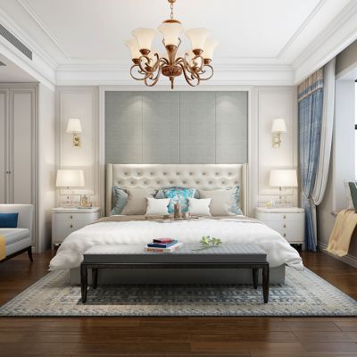 简欧式美式卧室床床头柜