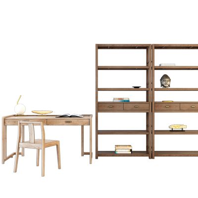 中式书桌书架