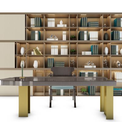 现代老板台书柜