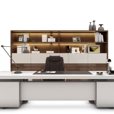 现代老板台书柜