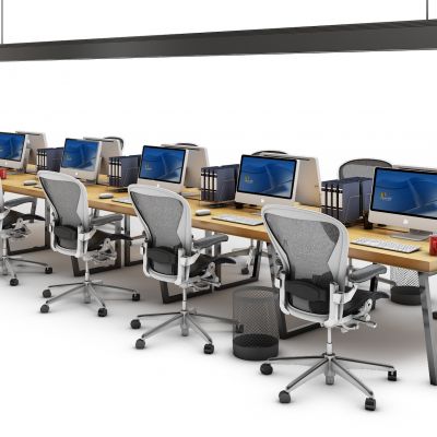 现代办公桌工位