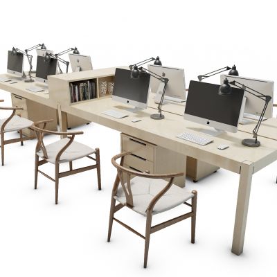 现代办公桌工位