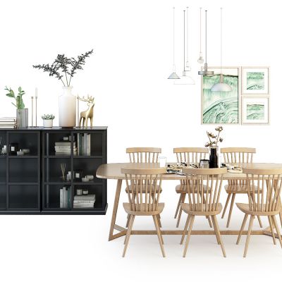 现代餐桌椅组合