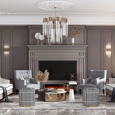 美式欧式客厅沙发茶几吊灯