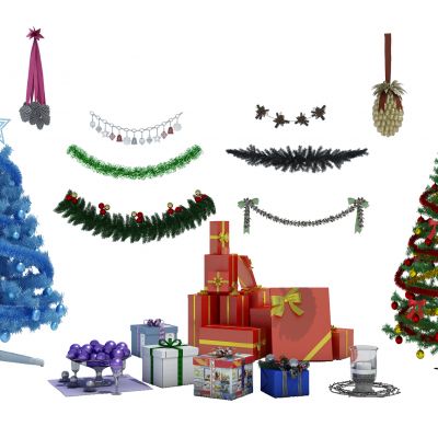 现代圣诞树组合