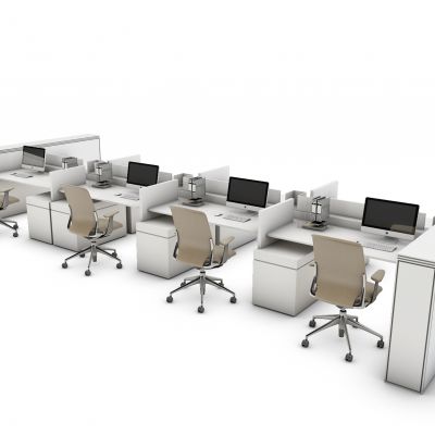 现代办公桌工位