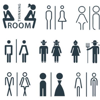 现代卫生间标识牌指示牌