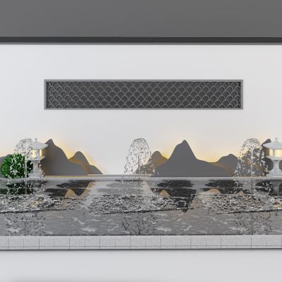 现代水池喷泉水景