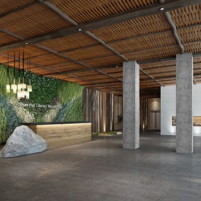 现代民宿酒店会所餐厅接待大厅