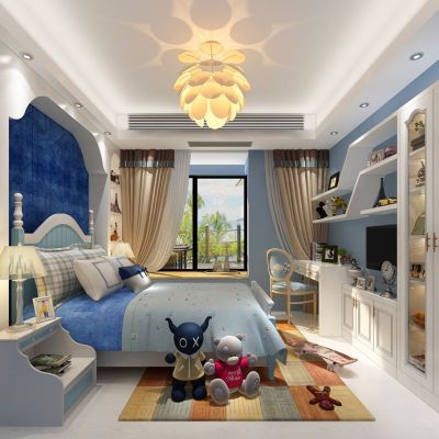 欧式田园地中海卧室儿童房机器猫儿童玩具