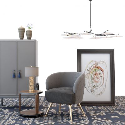 现代休闲椅装饰柜