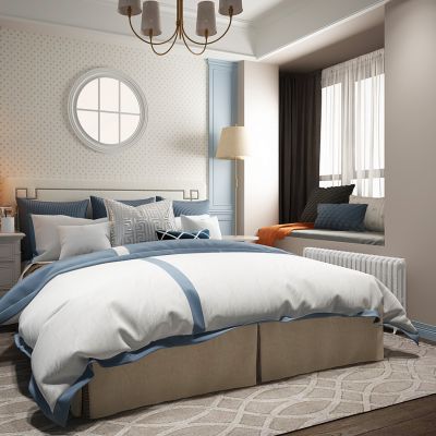 简欧式地中海卧室床床头柜