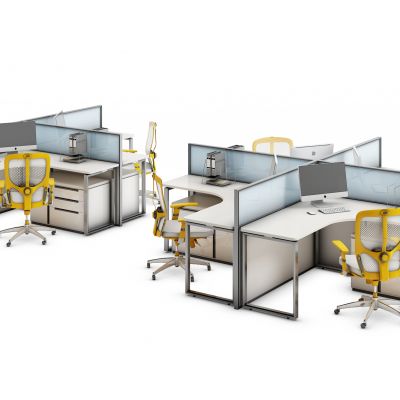 现代办公桌工位