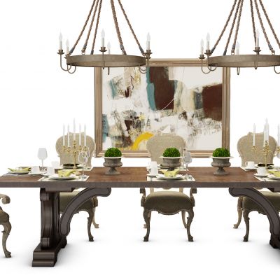 欧式餐桌椅组合