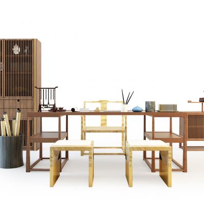 中式书桌椅组合