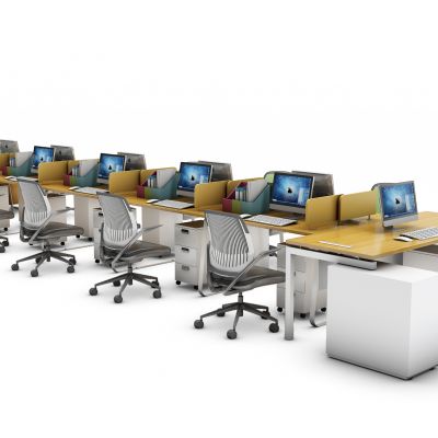 现代办公桌工位