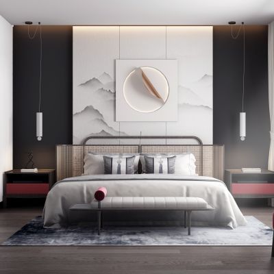 新中式样板间卧室