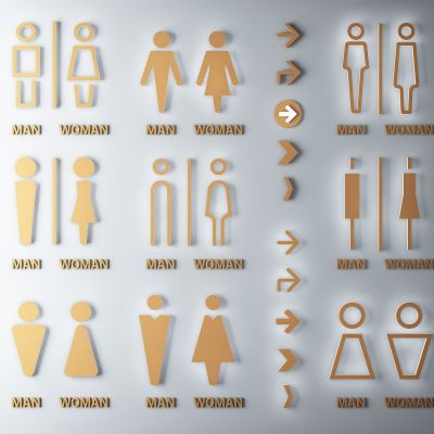 现代卫生间指示牌