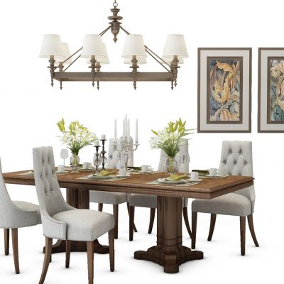 欧式美式餐桌椅组合
