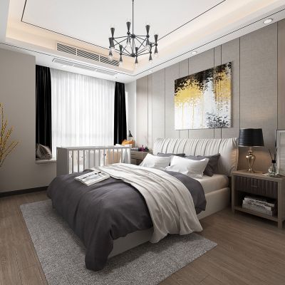 现代间欧式卧室床床头柜