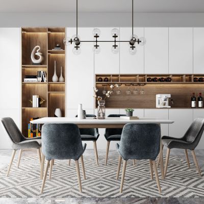 北欧现代轻奢餐厅餐桌椅