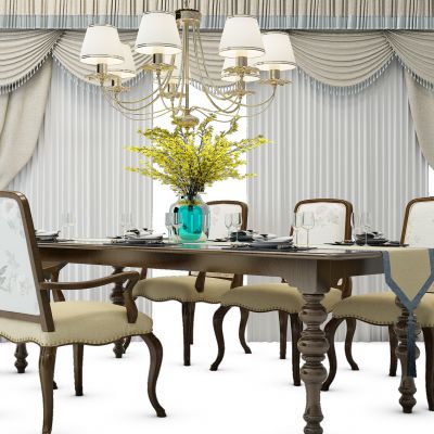 欧式餐桌椅组合圆桌