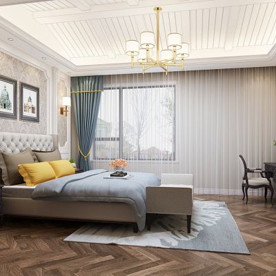 简欧式美式卧室床电视柜副本