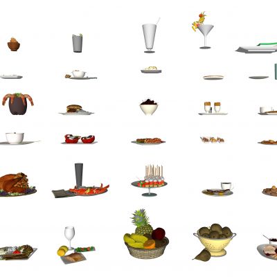 现代食品饮料 餐饮器皿 盘子 食物