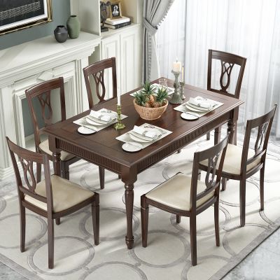 美式实木餐桌椅