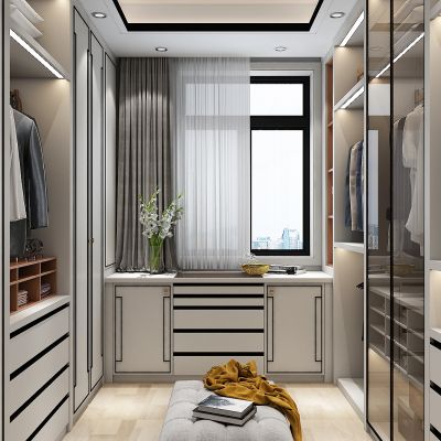 新中式衣帽间，衣柜，储物柜