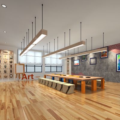 现代幼儿园3D模型