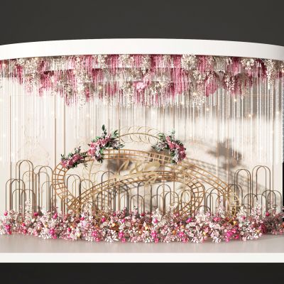 婚礼背景墙   花艺展示墙