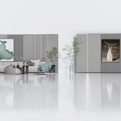 现代轻奢客厅沙发背景墙