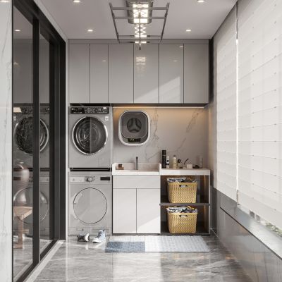 现代阳台3D模型