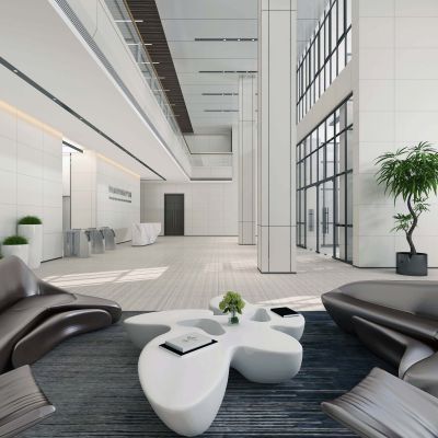 现代风格办公大厅 电梯间