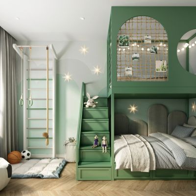 现代儿童房上下床双层床