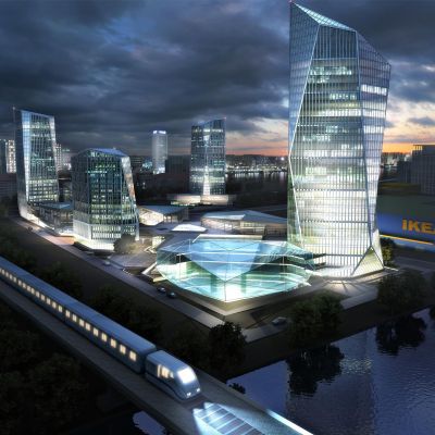 现代商场大厦外观