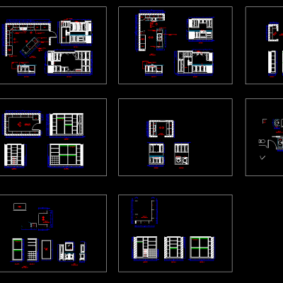 11套厨柜设计CAD图纸