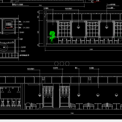 优雅型咖啡厅设计CAD图纸