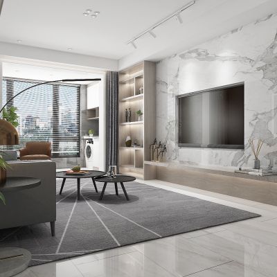 现代客厅电视背景墙