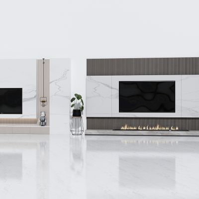 现代轻奢客厅电视背景墙