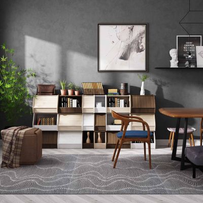 新中式装饰柜餐桌椅组合