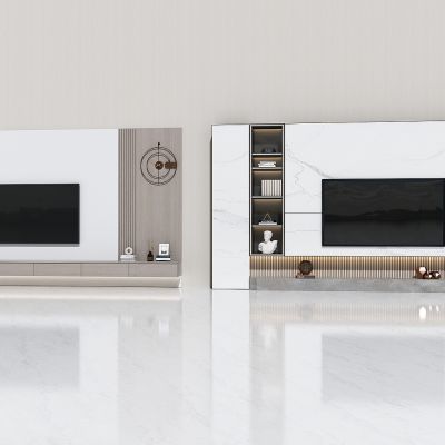 现代轻奢客厅电视背景墙