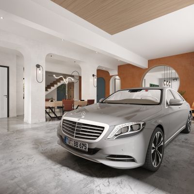 现代地下室，地下室车库，车库，