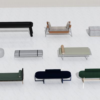 现代床榻3D模型