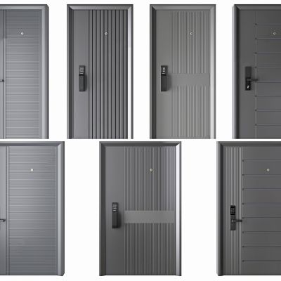 现代单开门 入户防盗门