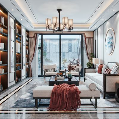 新中式客厅庭院